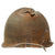 Original U.S. WWII Relic M1 Fixed Bale Front Seam Helmet Shell Recovered from Normandy in 1990s - Battle Damage Original Items