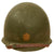 Original U.S. WWII Major’s M1 Fixed Bale Helmet with Int'l Molded Plastics Liner and Green Buckle Liner Chinstrap Original Items