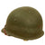Original U.S. WWII Major’s M1 Fixed Bale Helmet with Int'l Molded Plastics Liner and Green Buckle Liner Chinstrap Original Items