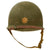 Original U.S. WWII Major’s M1 Fixed Bale Helmet with Int'l Molded Plastics Liner and Green Buckle Liner Chinstrap Original Items