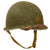 Original U.S. WWII Major’s M1 Fixed Bale Helmet with Int'l Molded Plastics Liner and Green Buckle Liner Chinstrap Original Items