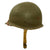 Original U.S. WWII Major’s M1 Fixed Bale Helmet with Int'l Molded Plastics Liner and Green Buckle Liner Chinstrap Original Items