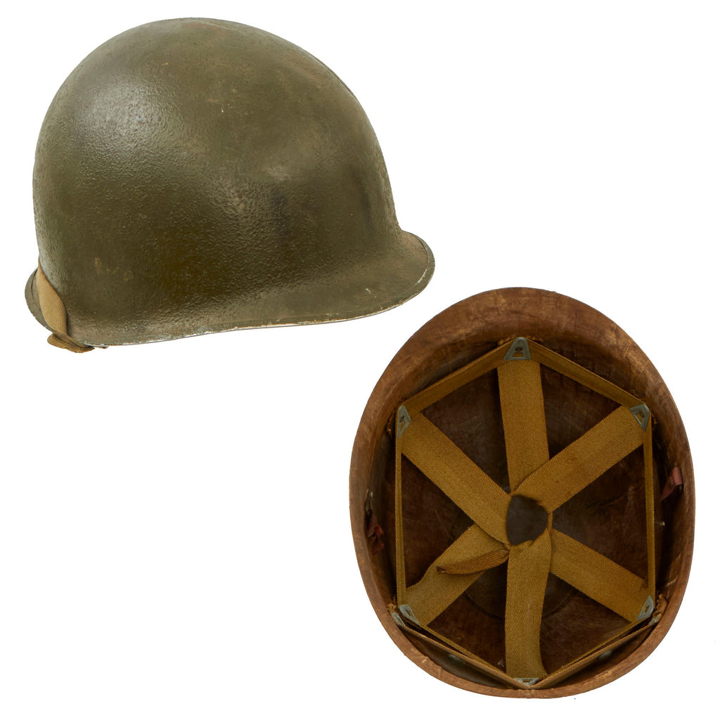 Original U.S. WWII 1943 McCord M1 Fixed Bale Helmet with RARE Hood Rub – International Military Antiques