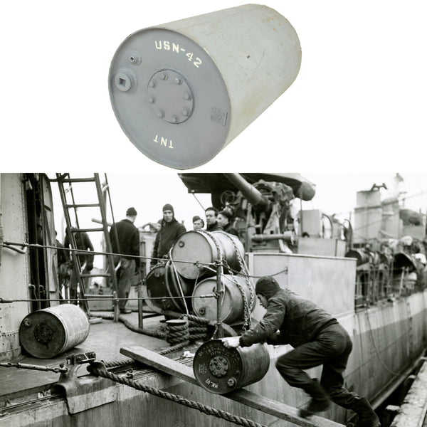 Hms Depth Charge Rack Original U.S. WWII Inert Navy Anti-Submarine Warfare MK6 Depth Charge ...