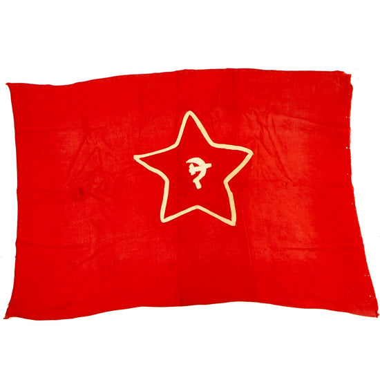 Original U.S. Vietnam War Captured Vietnamese Communist Party Flag - 52” x 35” Original Items