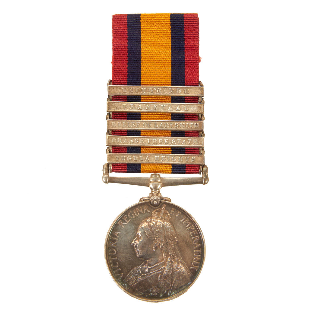Original British Second Boer War Named Version Two Queen's South Africa Medal With Visible “Ghost Dates” and 5 Clasps - Private Sydney Cole, Dorset Infantry Regiment Original Items