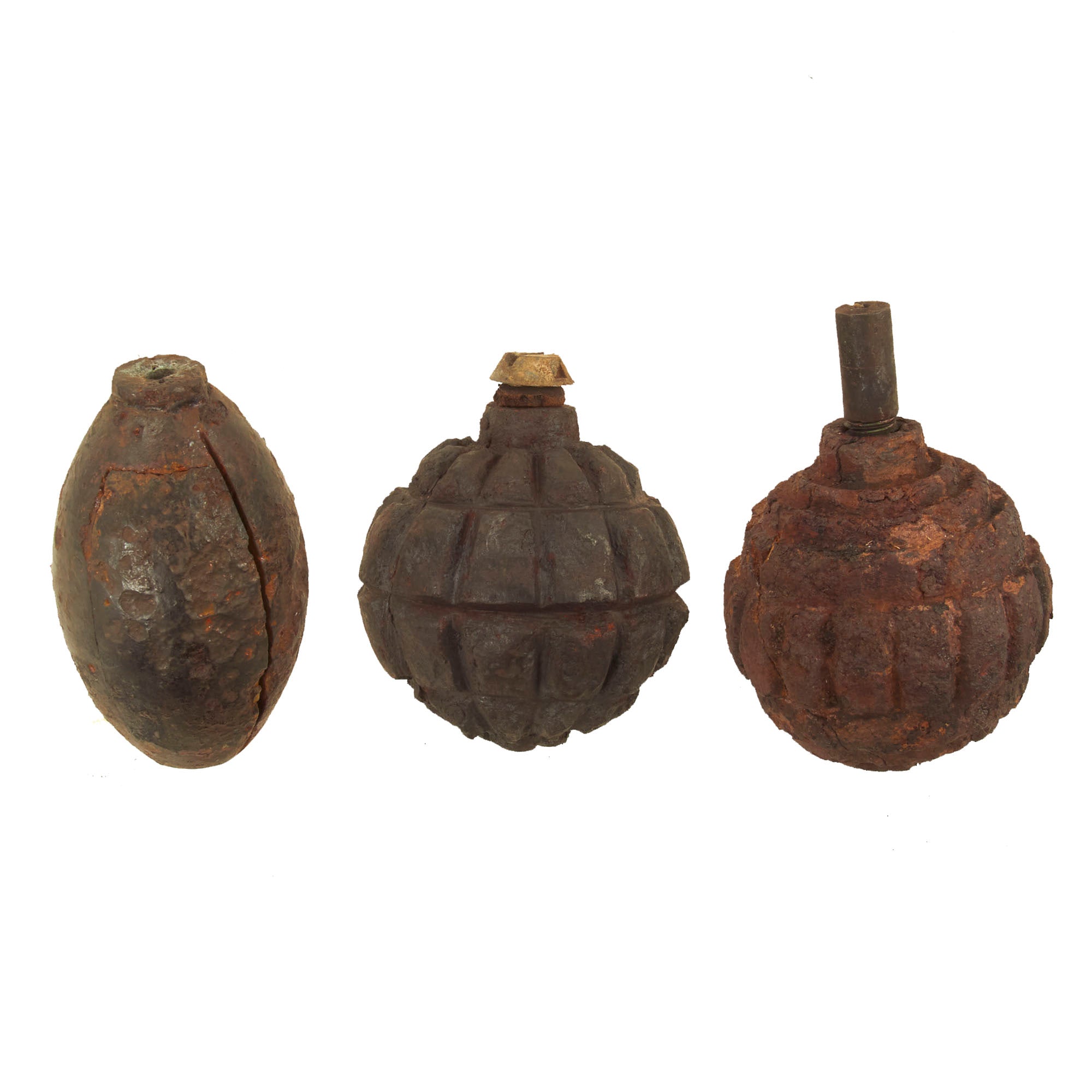 Original German and British WWI Inert Relic Grenade Lot of 3