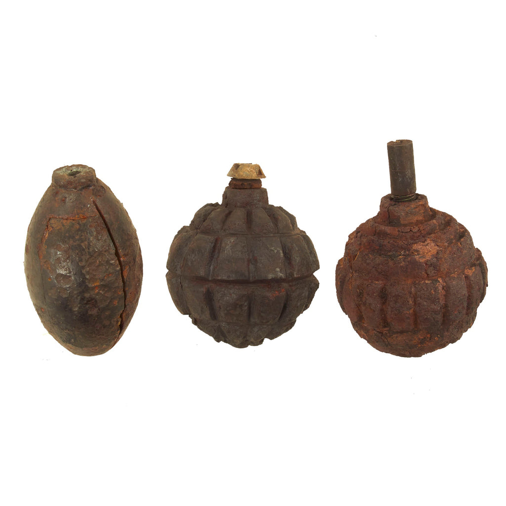 Original German and British WWI Inert Relic Grenade Lot of 3 Original Items