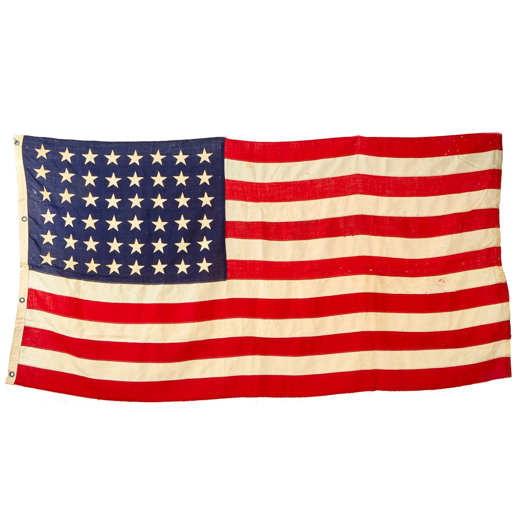 Original U.S. WWII 48 Star Naval Ensign No. 9 American Flag - 42” x 81” Original Items