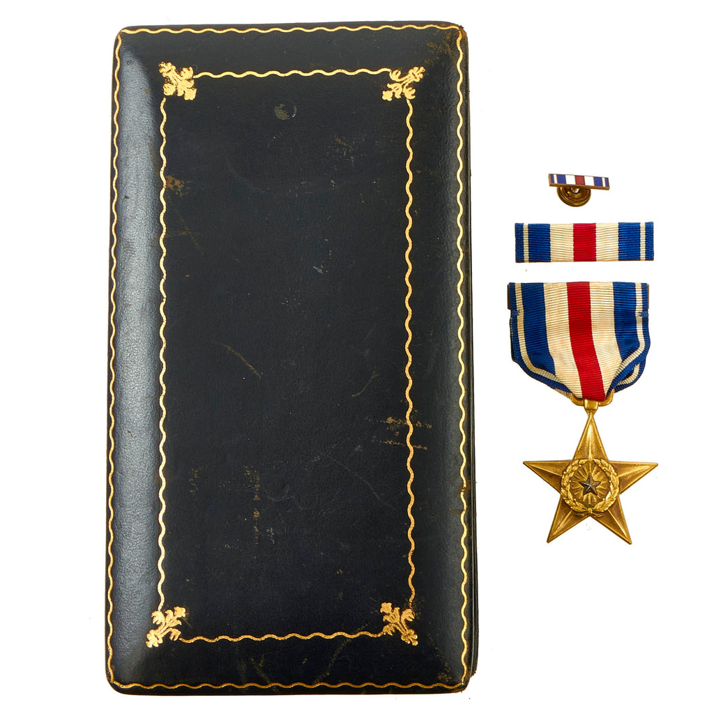 Original U.S. Pre WWII 1932 Manufacture Numbered Silver Star Set By Bailey, Banks & Biddle With Correct Unmarked Case - #36187 Original Items