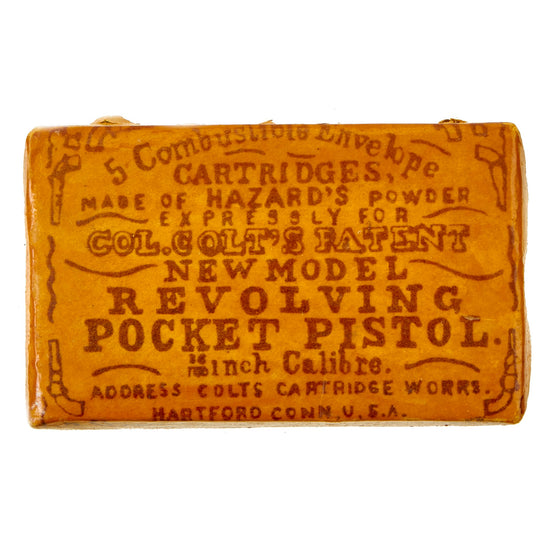 Original U.S. Pre-Civil War Era Unopened/Sealed Pack of (5) Hazard’s Patent .31 Caliber Cartridges For Colt M1849 Pocket Percussion Revolver Original Items