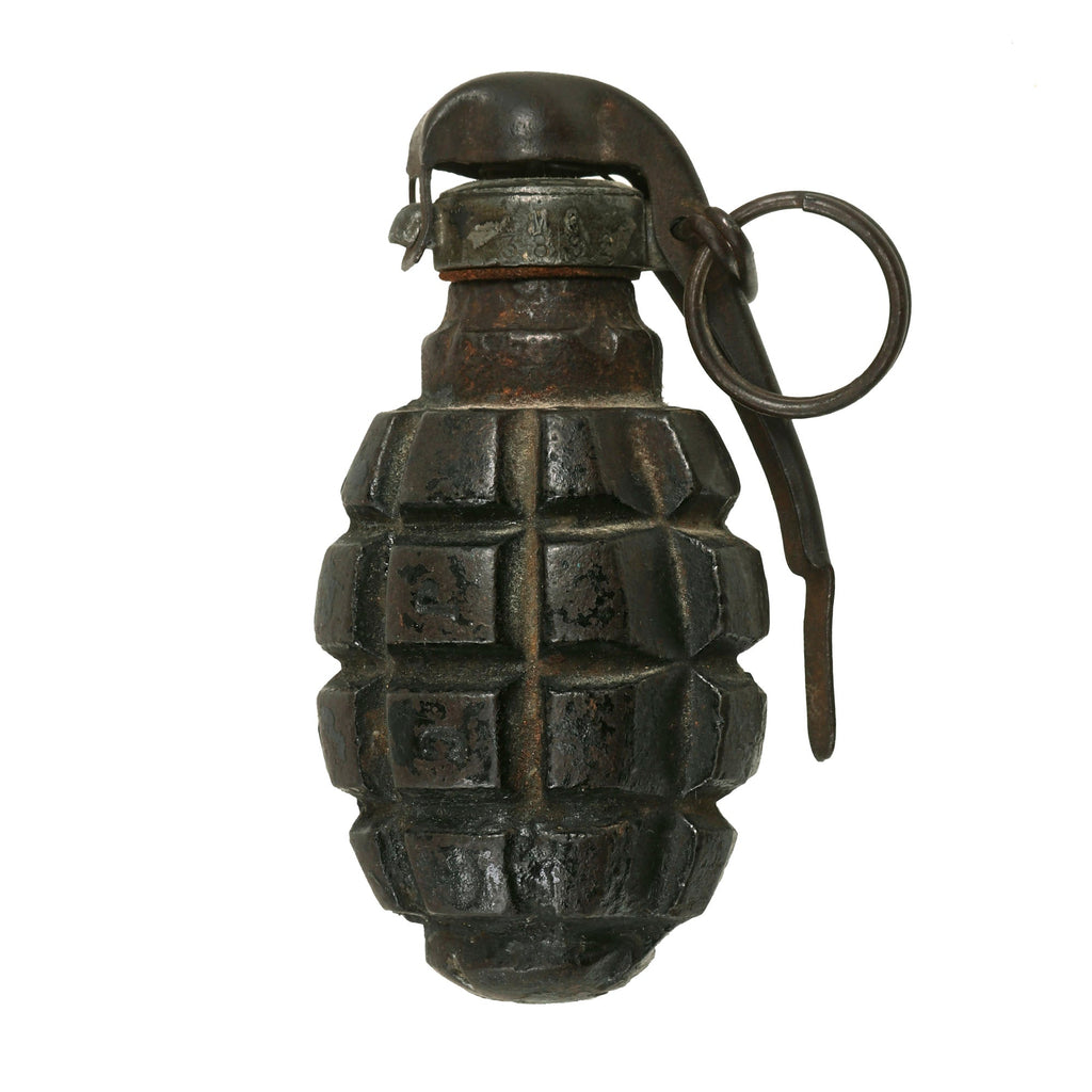Original French WWI F1 Fragmentation Hand Grenade with Billant Modèle 1916 Fuse - Inert Original Items