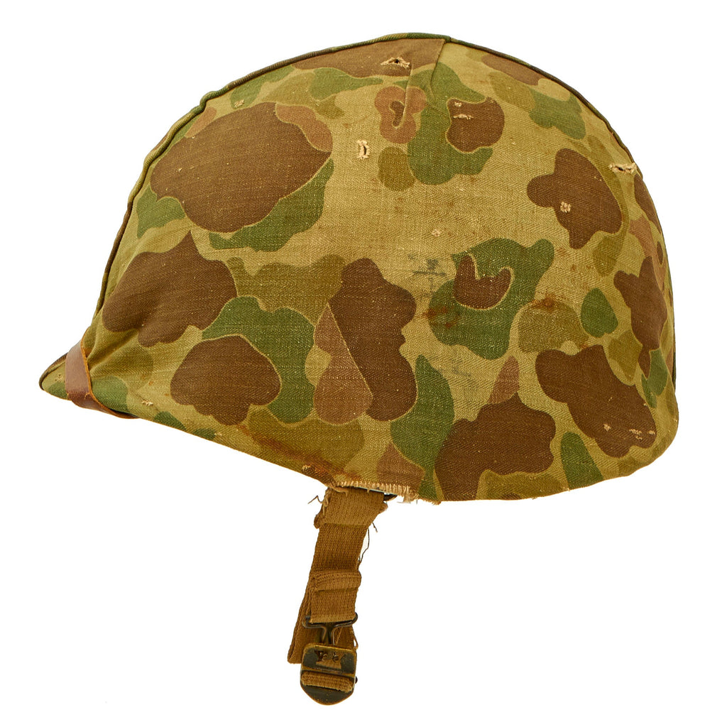 DRAFT WWII USMC M1 Helmet w/ Correct Wartime Config Cover (No EGA), Fixed Bale, Early Liner Chinstrap Original Items
