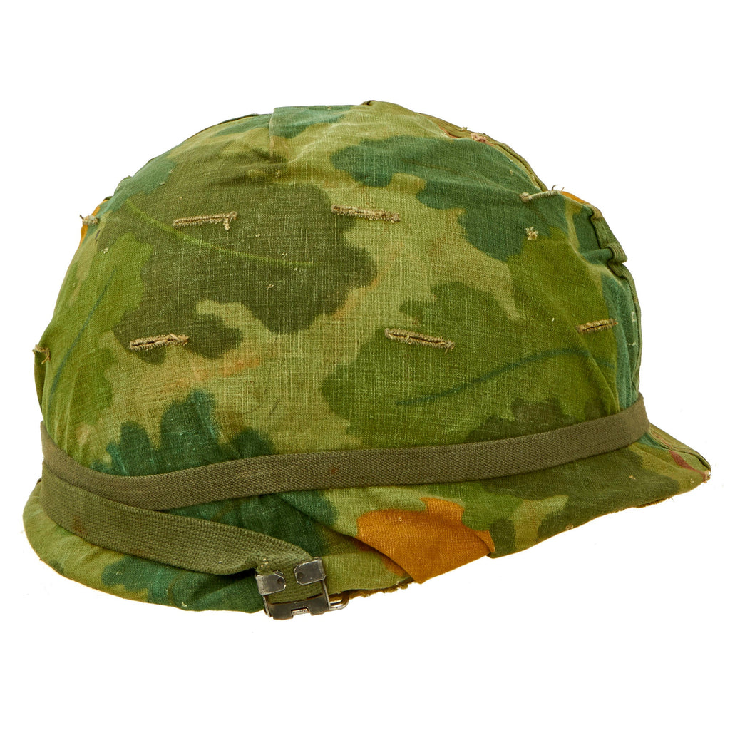 Original U.S. Vietnam M1 Helmet with Reversible Camouflage Cover and Liner - Complete Original Items