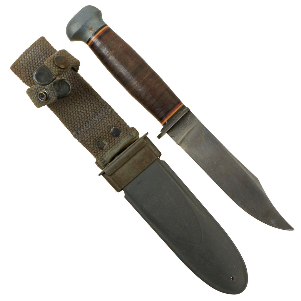 Original U.S. WWII USN Mark 1 RH Pal-35 Fighting Knife with USN MK1 Scabbard Original Items