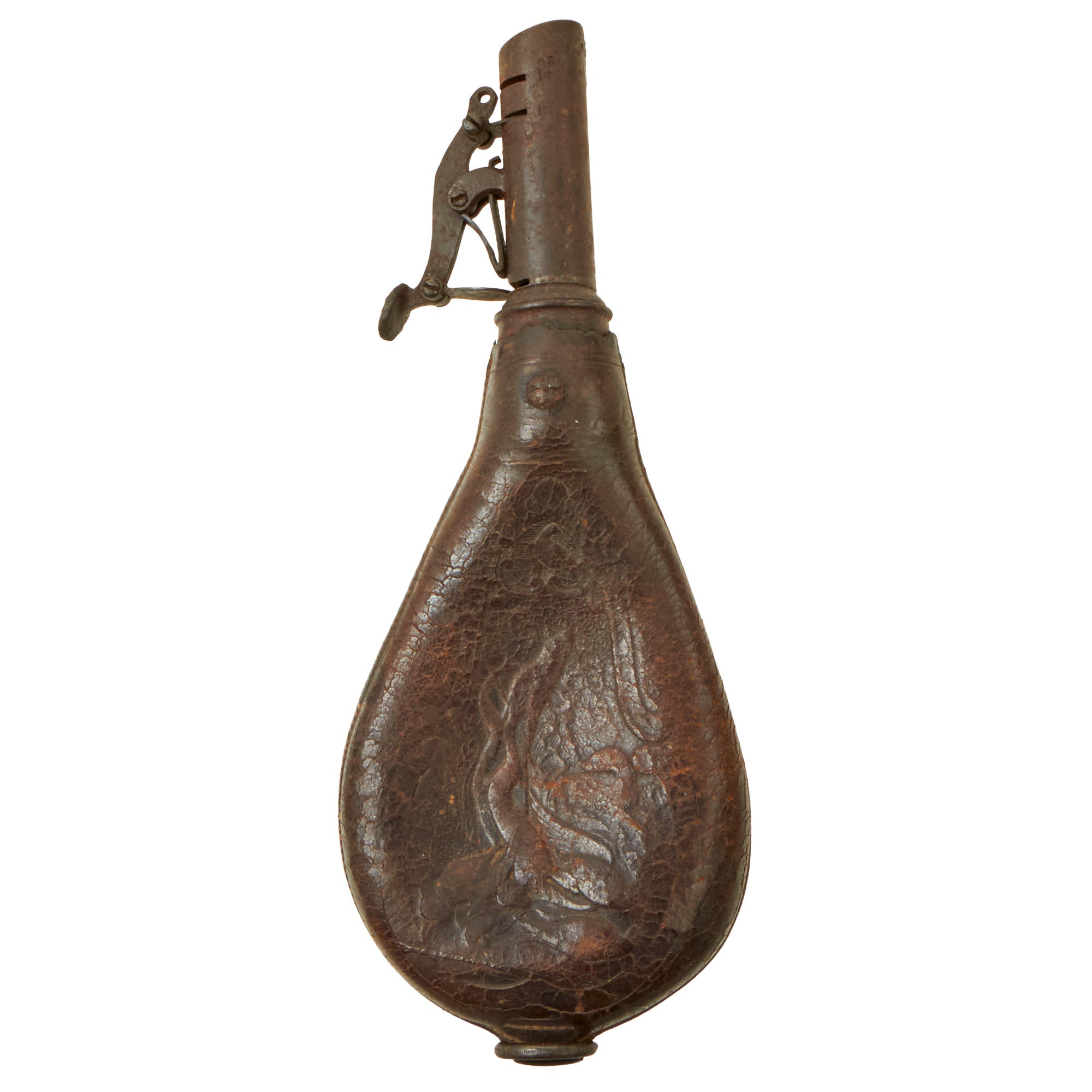 Powder Shot Flask Original U.S. Civil War Era Named Powder Flask & Shot Flask ...