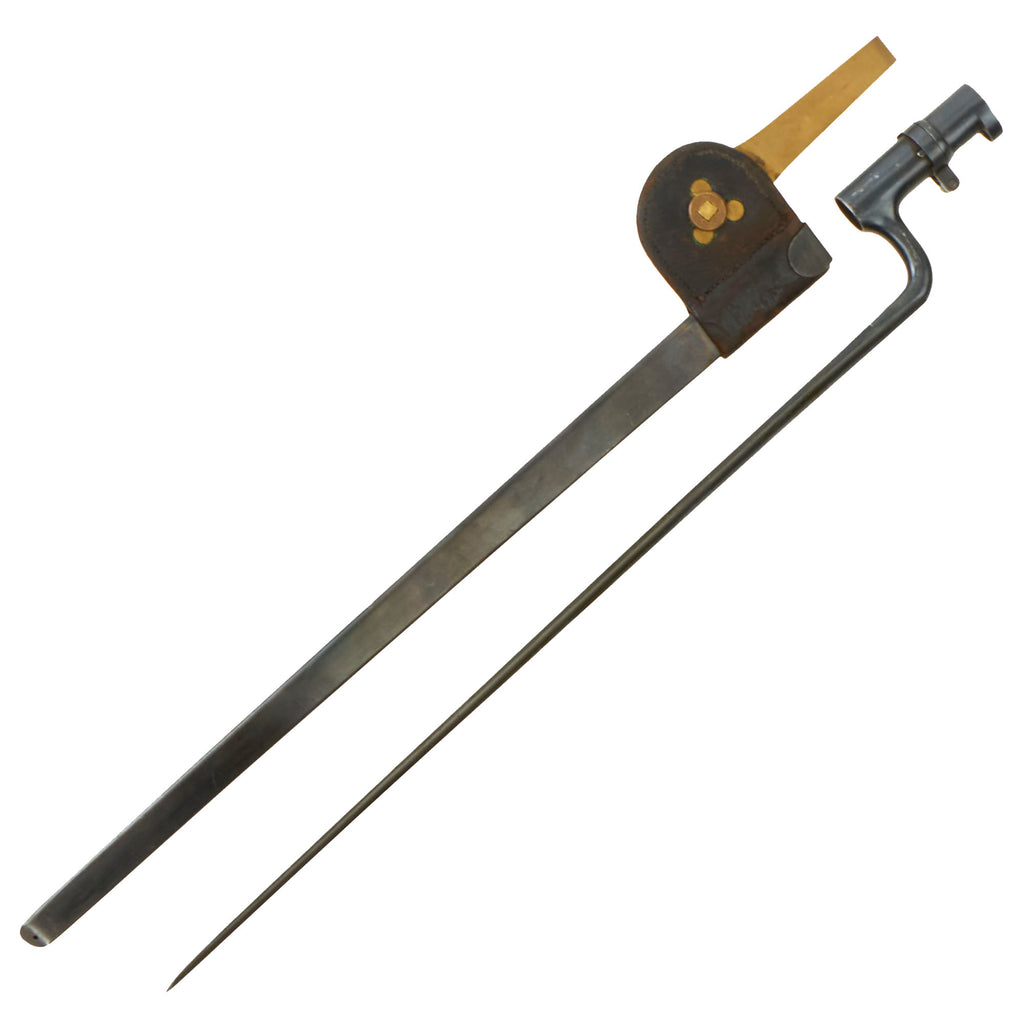 Original U.S. Springfield Trapdoor M1873 Rifle Socket Bayonet with U.S. Scabbard Original Items