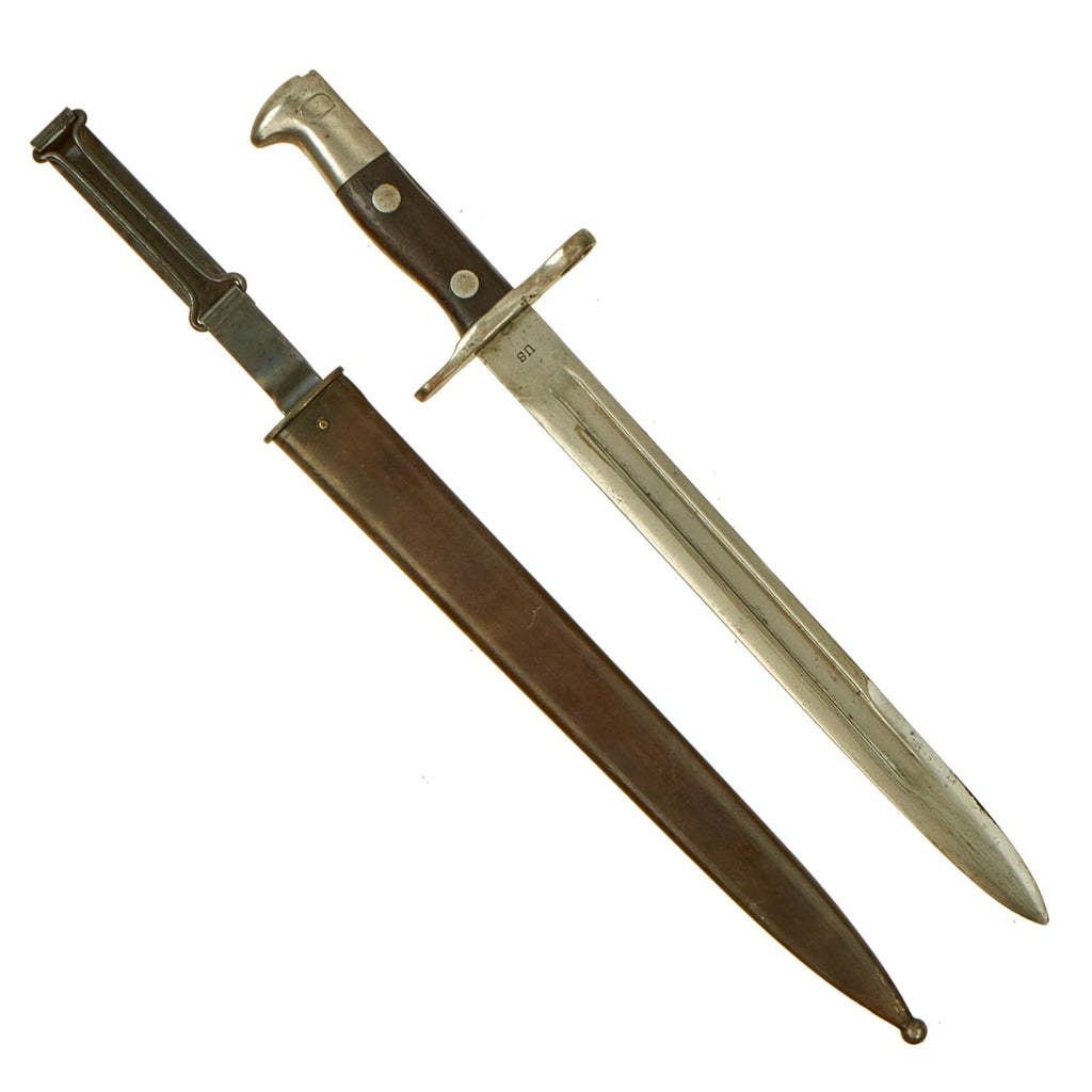Original U.S. Spanish - American War M1892 Springfield Krag-Jørgensen Bayonet and Scabbard - dated 1898 Original Items