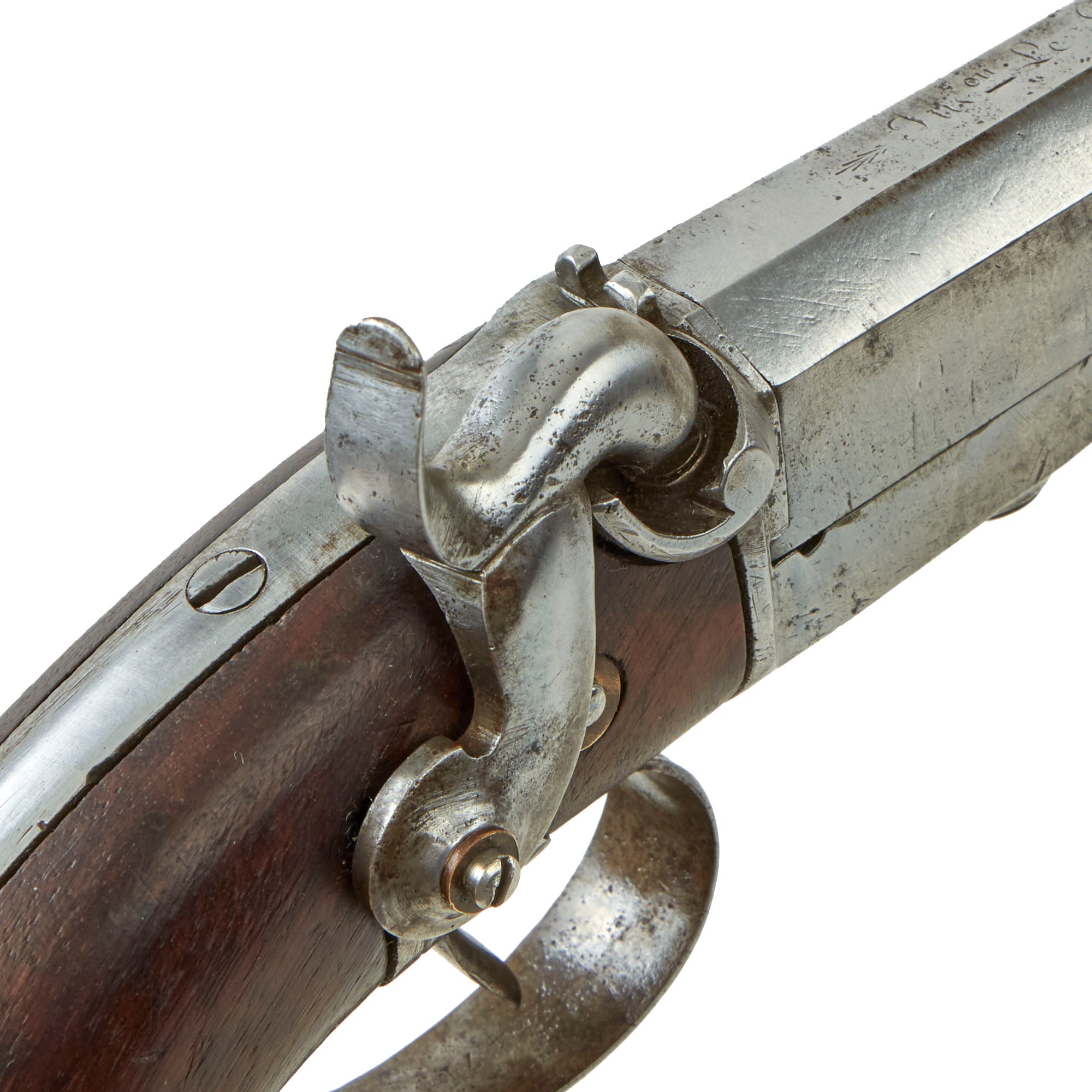 Original French Single Shot Swivel Breech Loading Percussion Pistol by ...