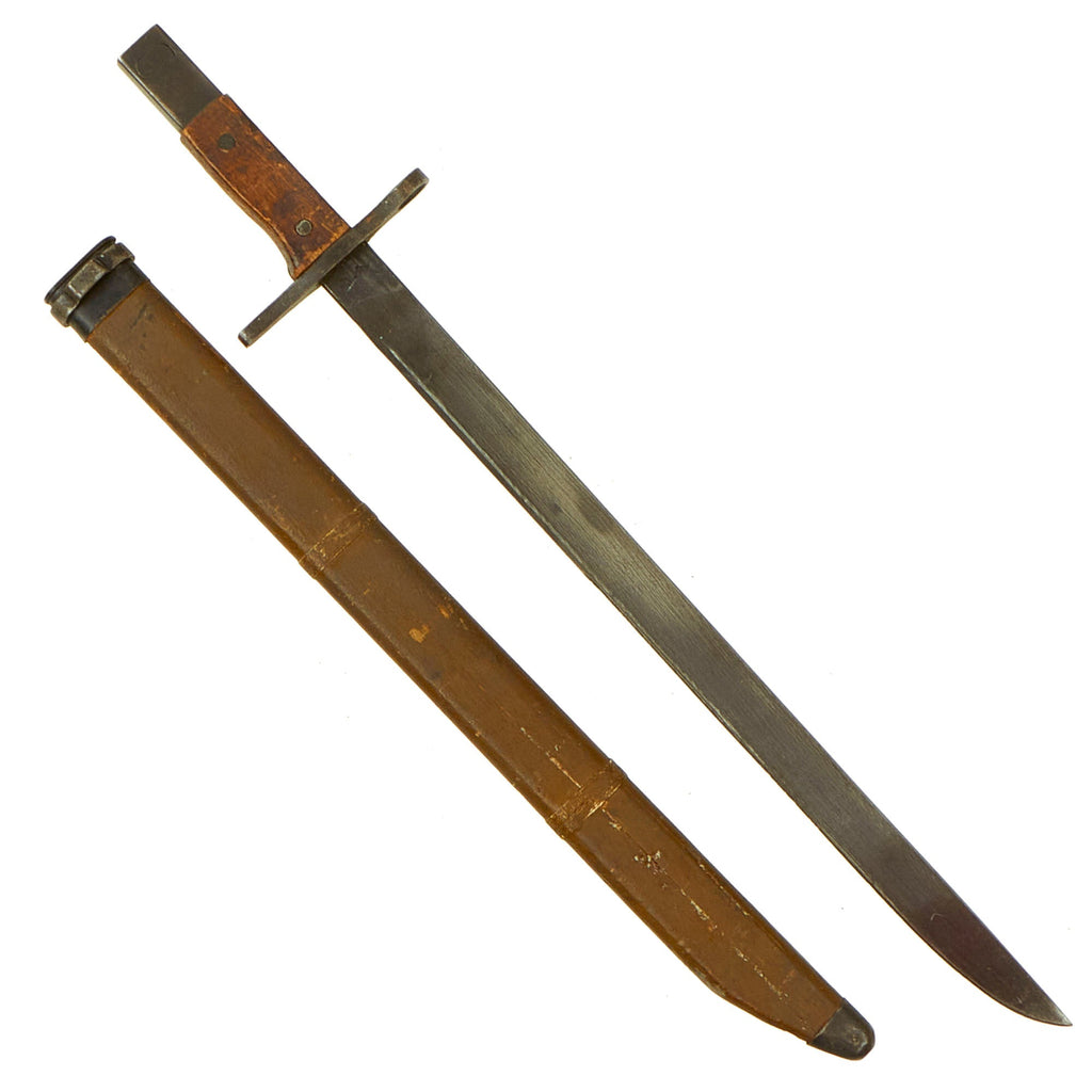 Original Japanese Late WWII Arisaka Type 30 Last Ditch Bayonet with Wood Scabbard by Toyoda Automatic Loom Original Items