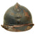 Original French WWI Issue Model 1915 Adrian Helmet in Horizon Blue with RF Badge and Early First Pattern Liner - Complete Original Items