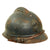 Original French WWI Issue Model 1915 Adrian Helmet in Horizon Blue with RF Badge and Early First Pattern Liner - Complete Original Items