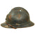 Original French WWI Issue Model 1915 Adrian Helmet in Horizon Blue with RF Badge and Early First Pattern Liner - Complete Original Items