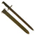 Original U.S. WWI & WWII M1905 Springfield 16" Rifle Bayonet by Springfield Armory with Plastic Grips and M3 Scabbard - dated 1906 Original Items