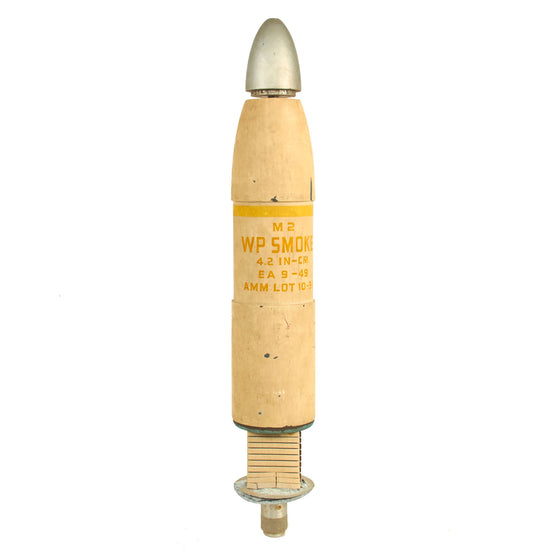 Original U.S. Korean War ML 4.2 inch Mortar M2 WP Smoke White Phosphorus WP Inert Training Cartridge Original Items