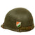 Original U.S. Korean War Era McCord M1 Helmet With “Double Decal” Tricolor Flag and Westinghouse Liner - Possible Indian / UN Attaché Original Items