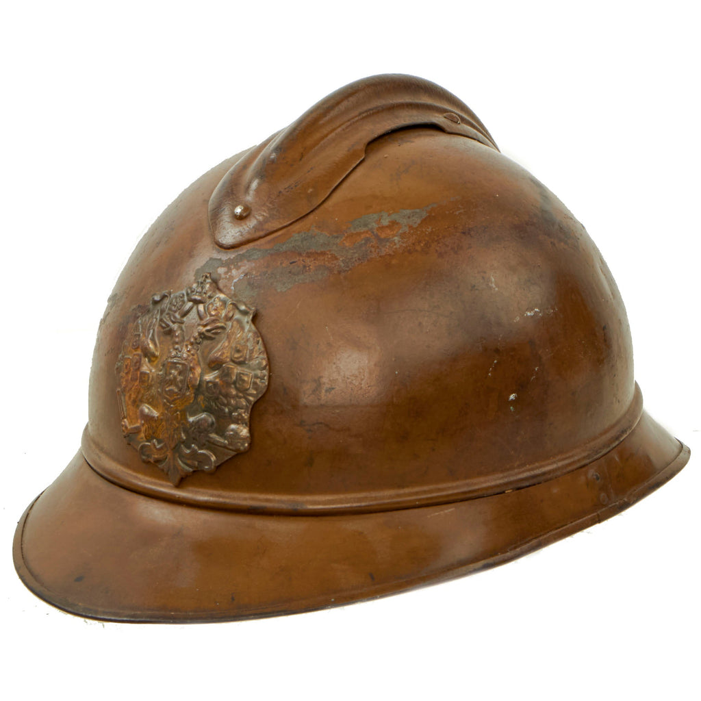 Original Rare Russian WWI 2nd Issue M-1915 French Adrian Helmet with Russian Plate Original Items