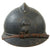 Original French WWI Issue Model 1915 Adrian Helmet in Horizon Blue with RF Badge and First Pattern Liner - Complete Original Items