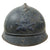 Original French WWI Issue Model 1915 Adrian Helmet in Horizon Blue with Artillery RF Badge and Second Pattern Liner - Complete Original Items