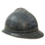 Original French WWI Issue Model 1915 Adrian Helmet in Horizon Blue with Artillery RF Badge and Second Pattern Liner - Complete Original Items