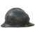 Original French WWI Issue Model 1915 Adrian Helmet in Horizon Blue with Artillery RF Badge and Second Pattern Liner - Complete Original Items