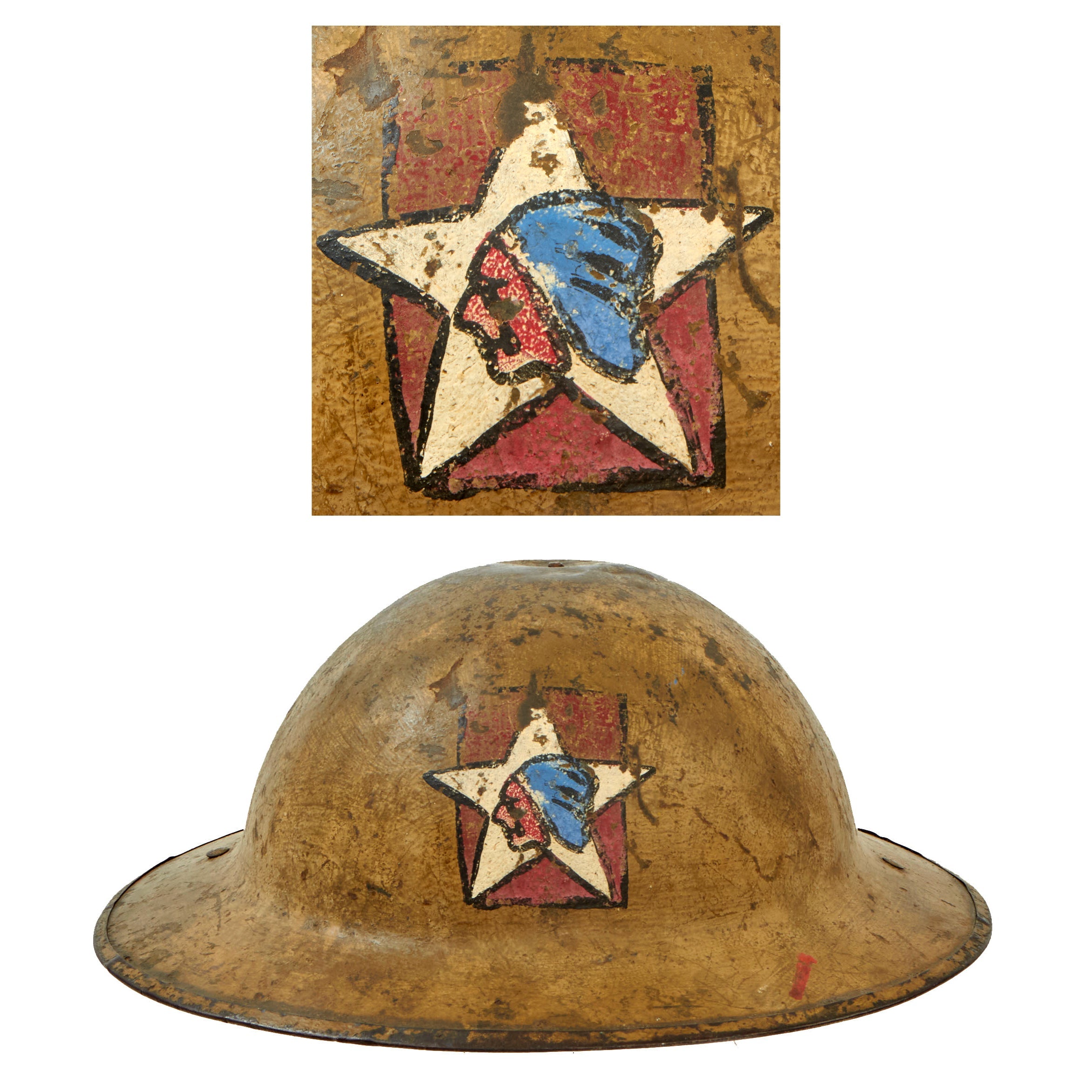 Original U.S. WWI M1917 Helmet of the 3rd Infantry Division with 