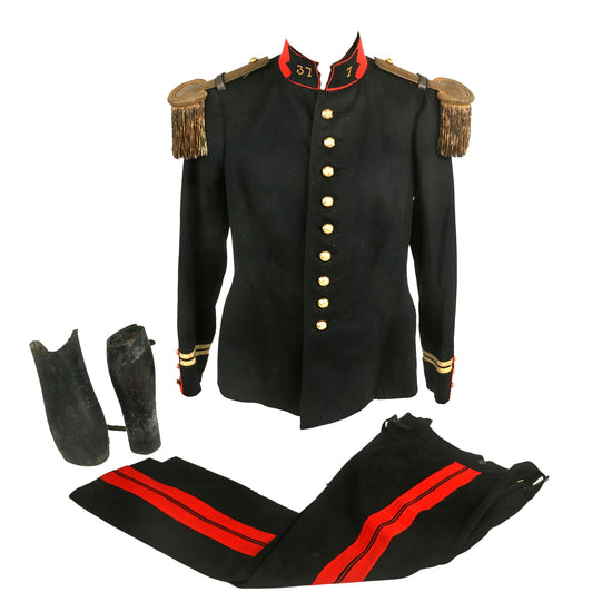 Original French WWI 37th Regiment Artillery Officers Pre-1914 Tunic With Trousers and Leather Leg Wraps Original Items