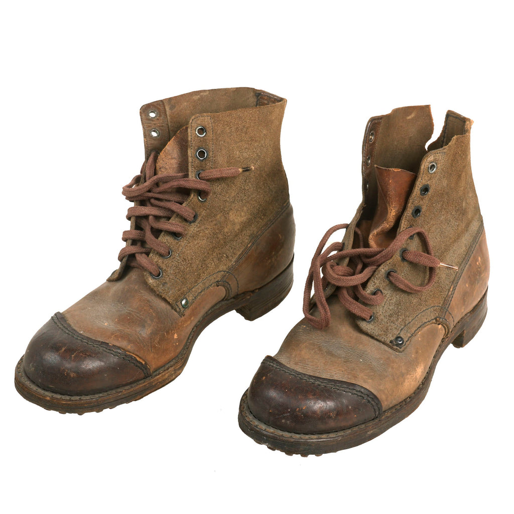 Original Italian WWI Rare M-1912 Ankle High Mountain “Low Boots” Matched Pair