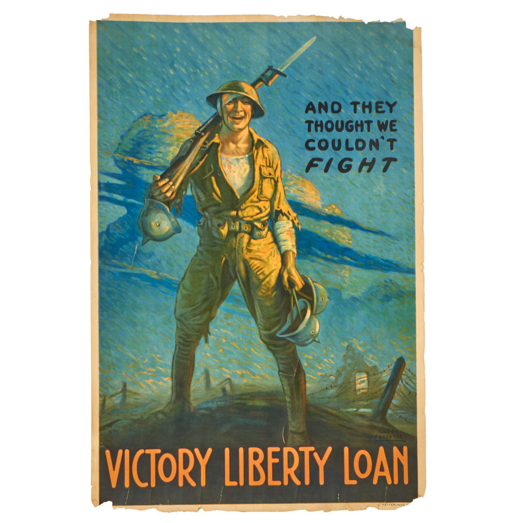 Original U.S. WWI Victory Liberty Loan Propaganda Poster By Clyde Forsythe - 30”x20” Original Items