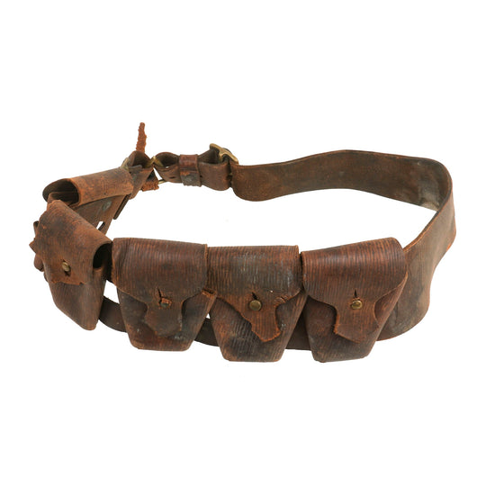 Original Australian WWI P-1903 Five Pocket Leather Cavalry Bandolier Marked For 2nd Australian Field Artillery Brigade Use Original Items
