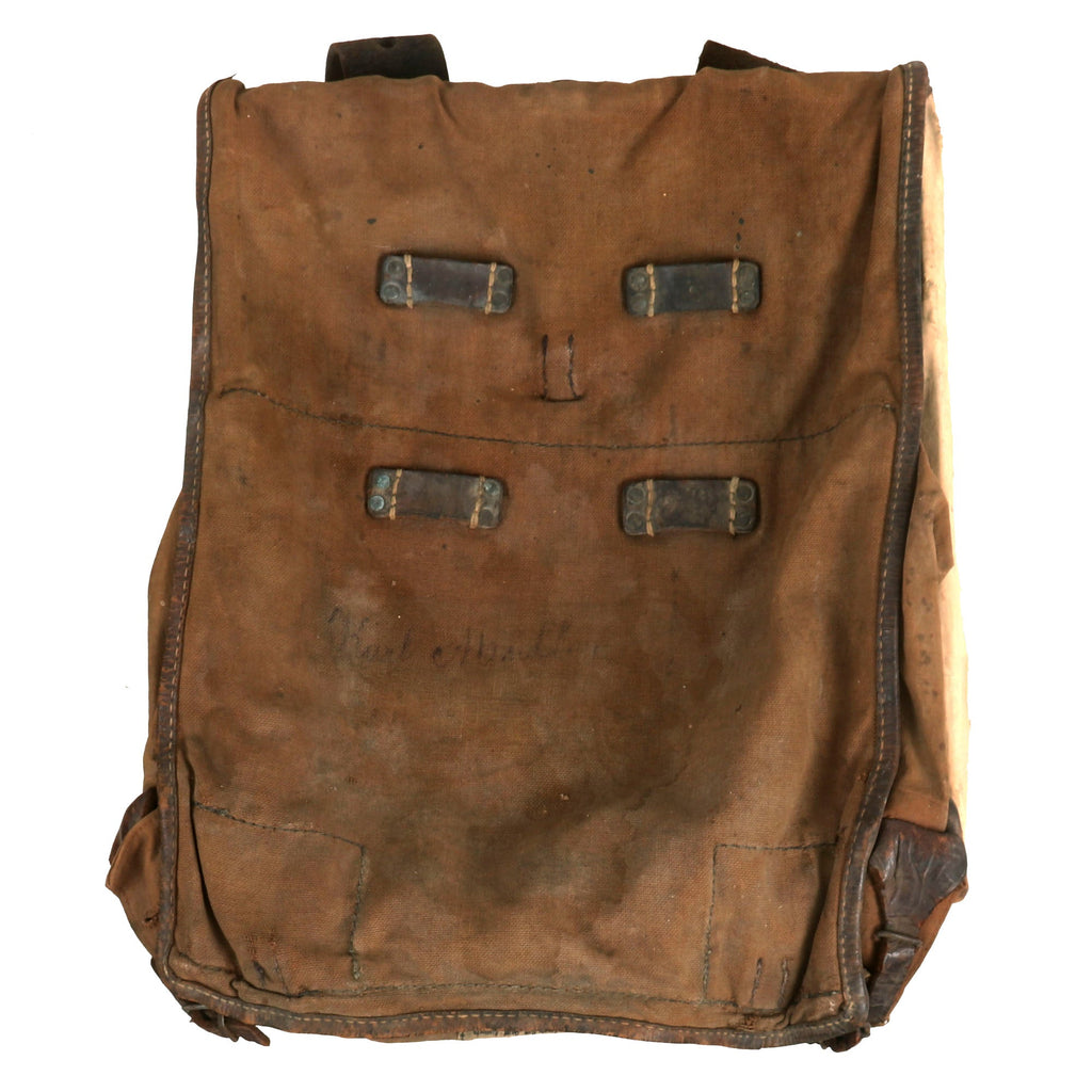 Original Rare Imperial German WWI Named Model 07/13 Tornister Backpack with Unit Markings Original Items