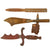 Original U.S. WWI Brass Trench Art Lot with Letter Openers, Embroidered Postcards & Handkerchiefs, & More Original Items