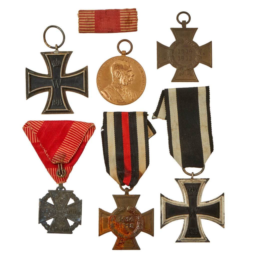 Original German & Austro-Hungarian WWI Era Medal Lot - 7 Items Total Original Items