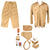 Original Australian WWII Khaki Tropical Uniform Shirt and Trousers with Named Examples, Africa Star, Rank Insignia, and Epaulette Titles