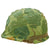 Original U.S. Vietnam War WWII Reissue M1 Helmet with 1970 Dated Camouflage Cover and Liner Original Items