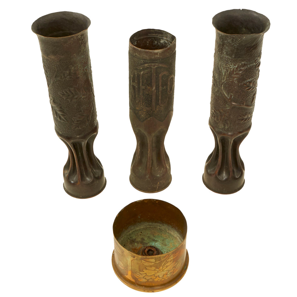 Original French WWI Trench Art Lot with Matching Shells & AETCO Shell Original Items