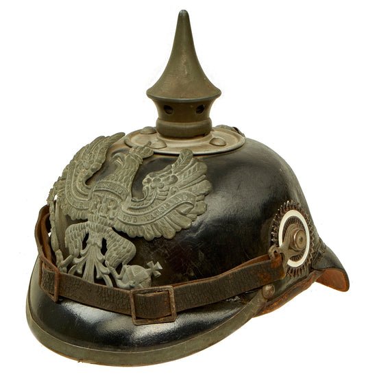 Original Imperial German WWI Complete Prussian EM/NCO Infantry M1915 Pickelhaube Spiked Helmet - 173rd (9th Lotharingian) Infantry Regiment Marked Original Items