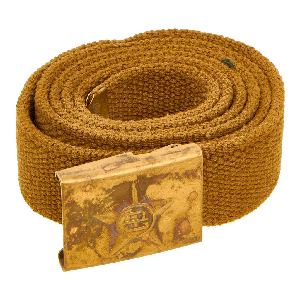 Original U.S. Korean War 1952 Dated Korean People's Army Ground Force Uniform Web Belt With Buckle Original Items
