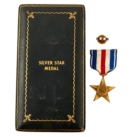 Original U.S. WWII Cased Numbered Silver Star Set By Bailey, Banks & Biddle in 1932 - #45614 Original Items