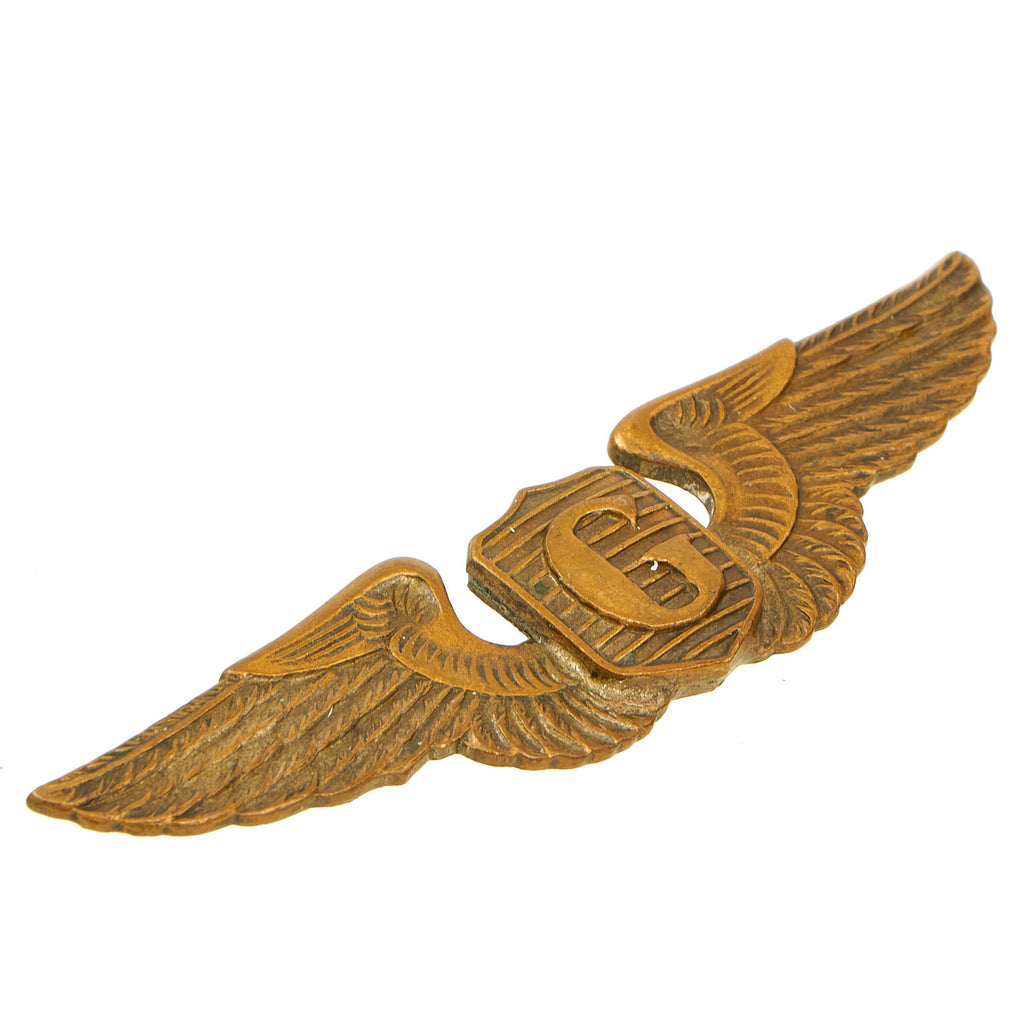Original U.S. WWII British Made Unmarked Brass Glider Pilot Wings